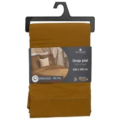 Drap plat - percale - mordoré - 240x290 cm - Atmosphera>Atmosphera Créateur D'Intérieur Discount