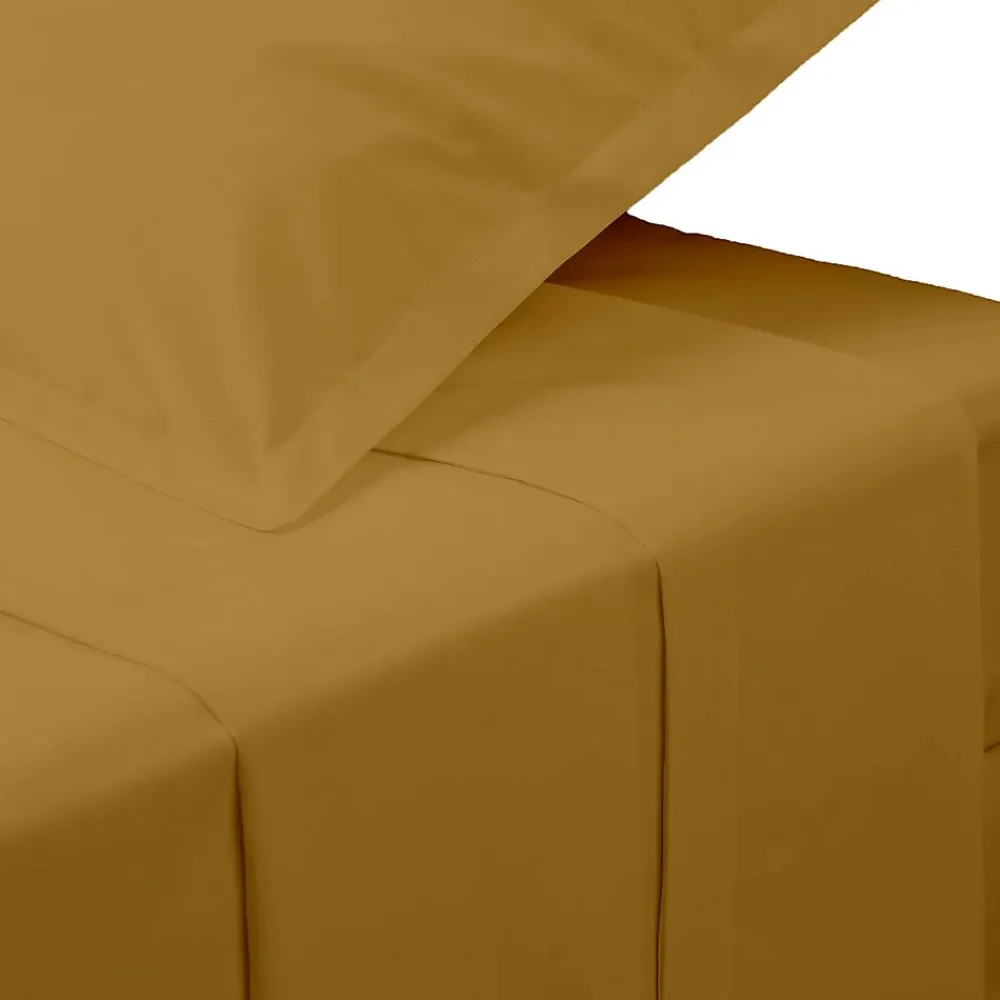 Atmosphera Créateur D'Intérieur Drap plat - percale - mordoré - 180x290 cm - Atmosphera* Drap Plat