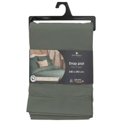 Drap plat - percale - vert - 240x290 cm - Atmosphera><noscript><img width=