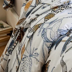 Drap plat aux fleurs exubérantes (280x310 cm - Blanc)>Tradilinge Discount