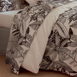 Drap plat aux impressions noires (240x310 cm - Beige)>Tradilinge