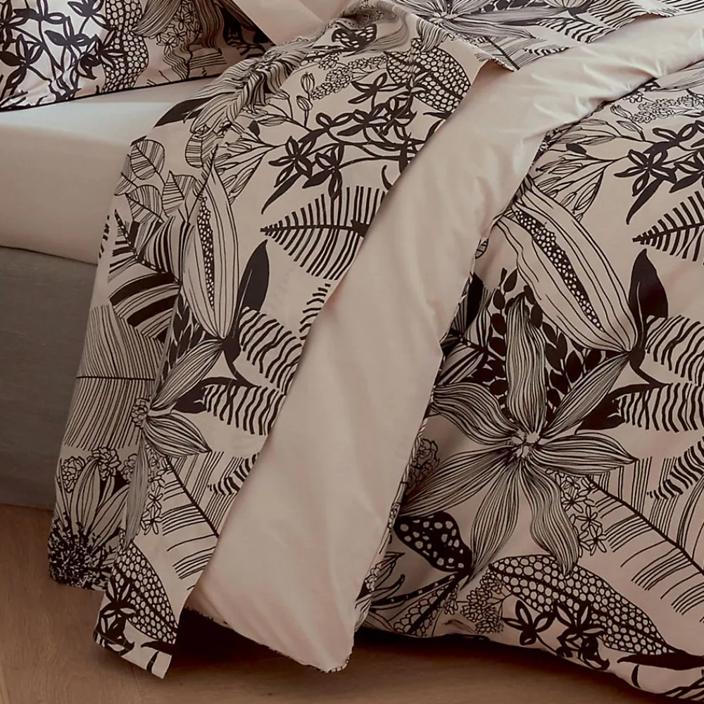 Drap plat aux impressions noires (240x310 cm - Beige)>Tradilinge