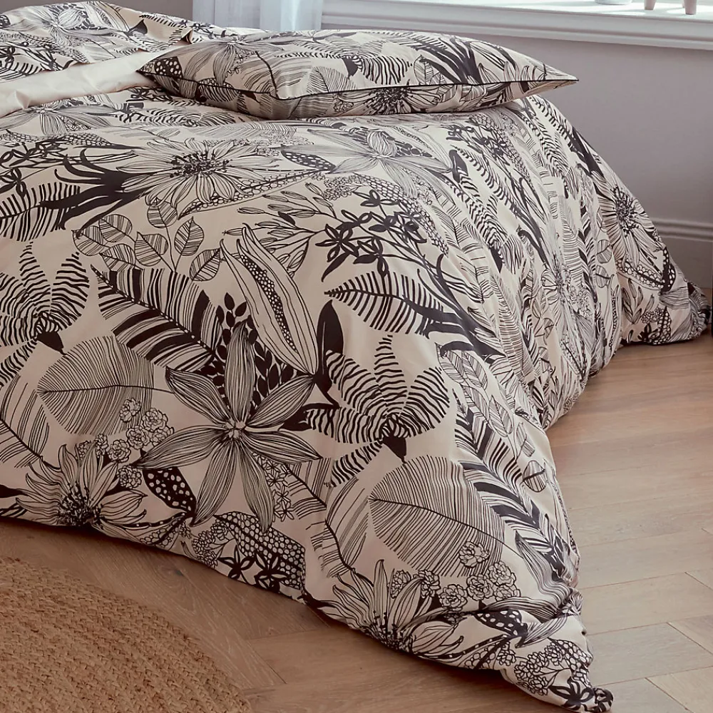 Drap plat aux impressions noires (180x290 cm - Beige)>Tradilinge Sale