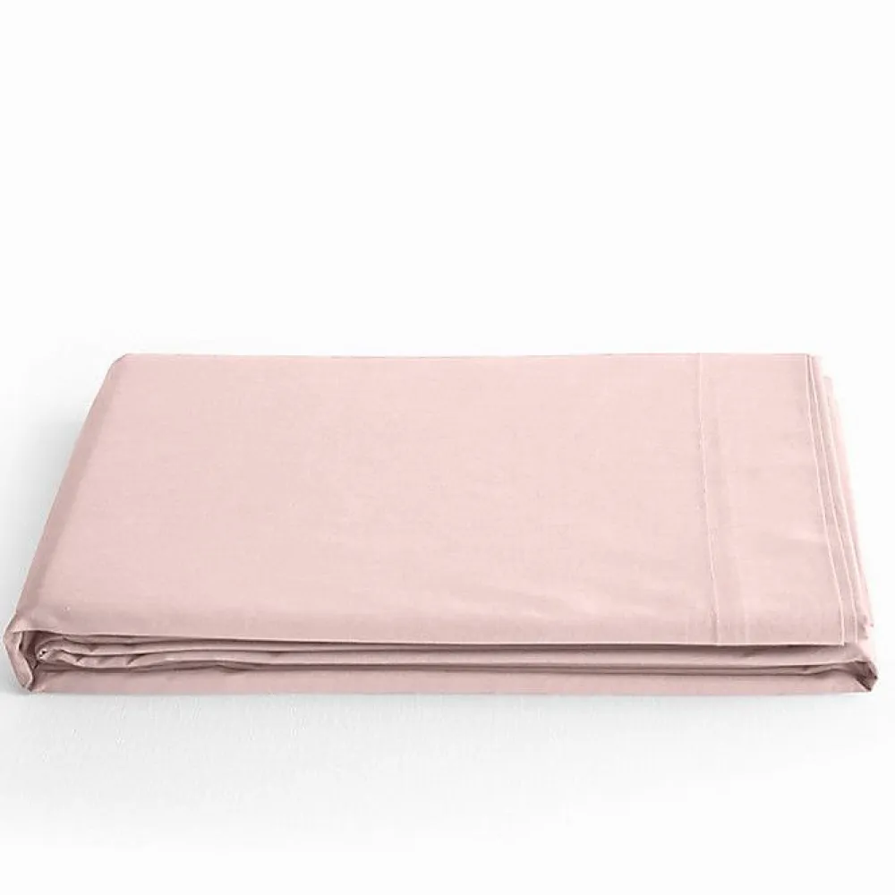 Drap plat Prémium 240 x 300 cm Rose Dragée>Coton Pur Discount