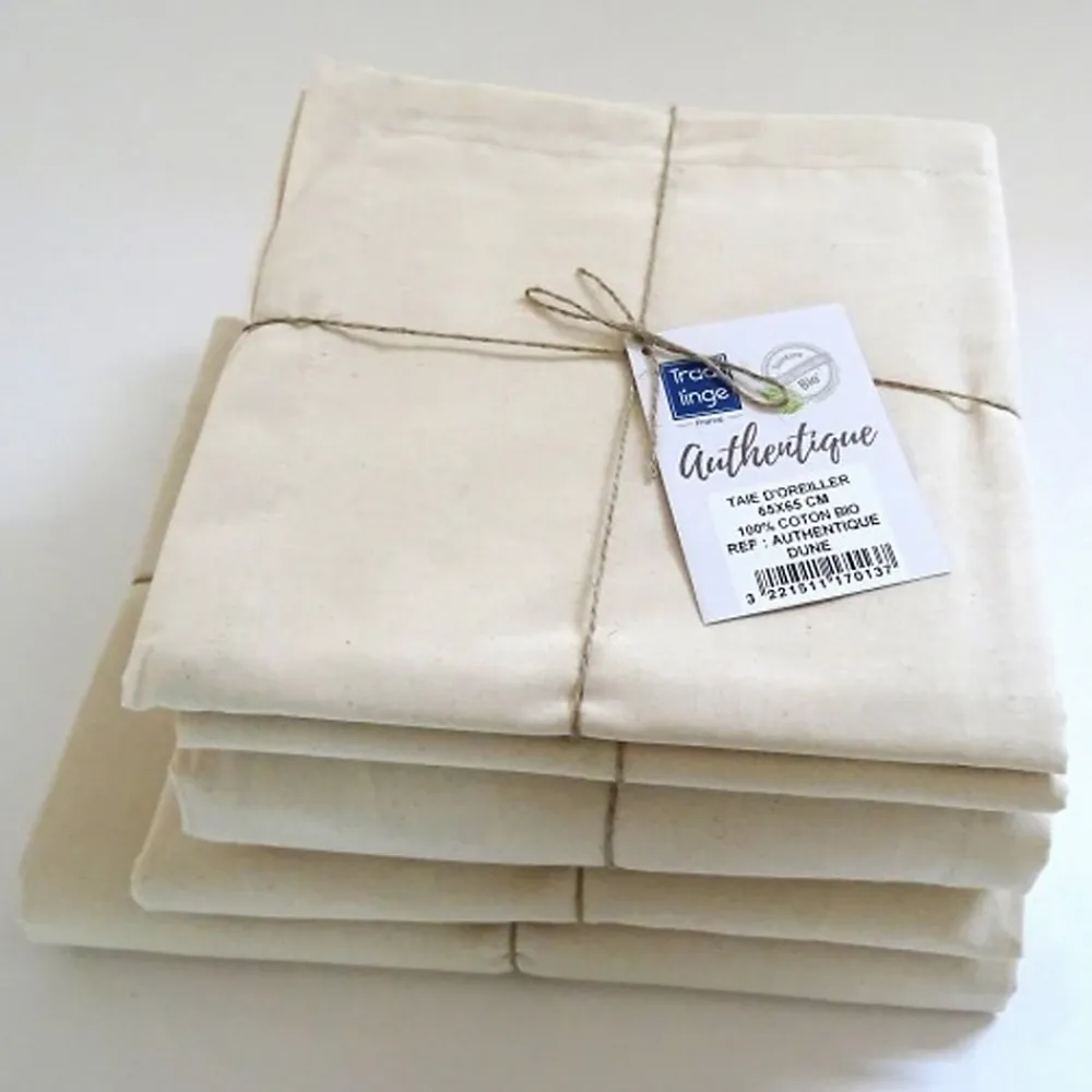 Tradilinge Drap plat en 100% coton biologique (240x300 cm - Sable)* Drap Plat