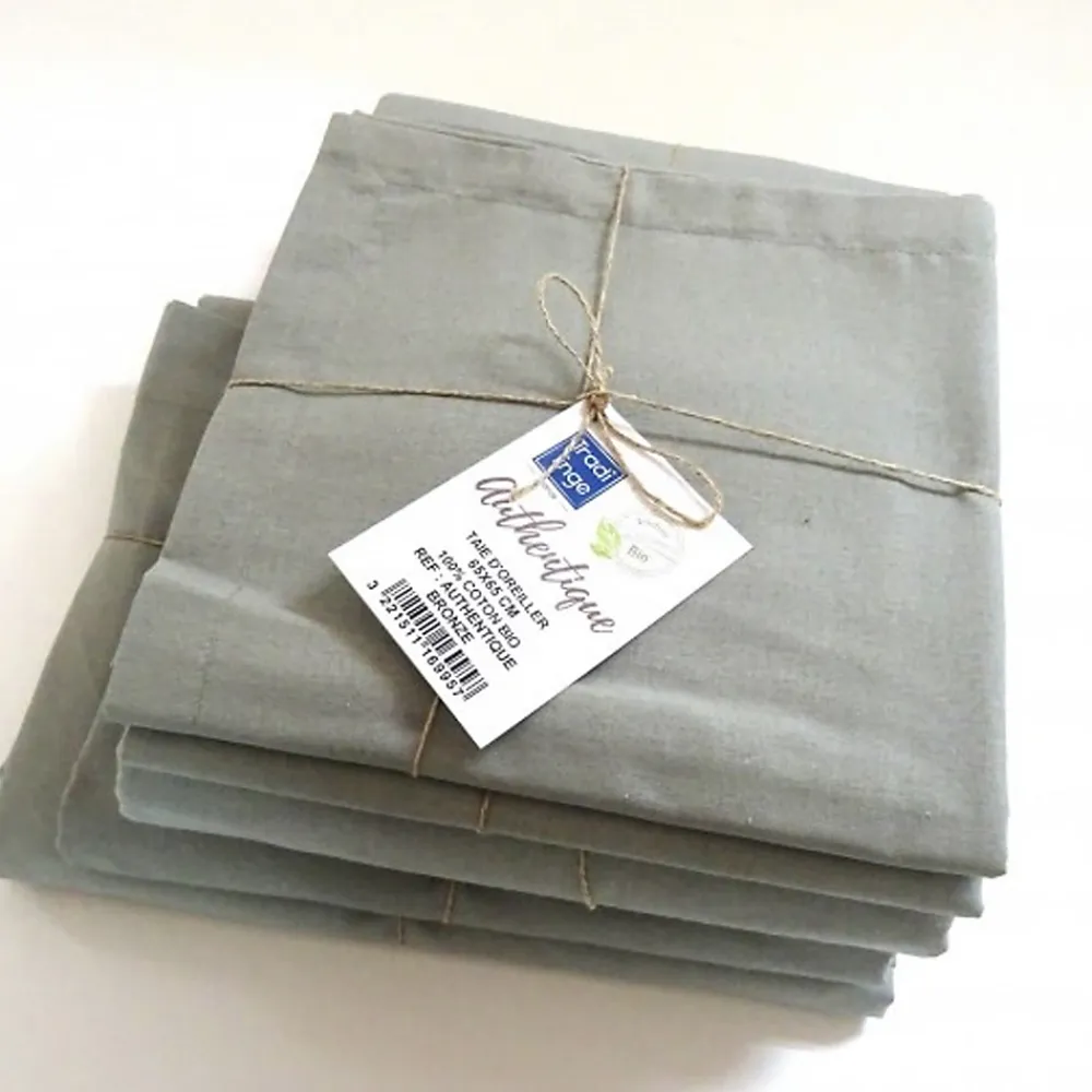 Tradilinge Drap plat en 100% coton biologique (280x300 cm - Marron Clair)* Drap Plat