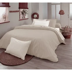 Tradilinge Drap plat en 100% coton biologique (240x300 cm - Ficelle)* Drap Plat