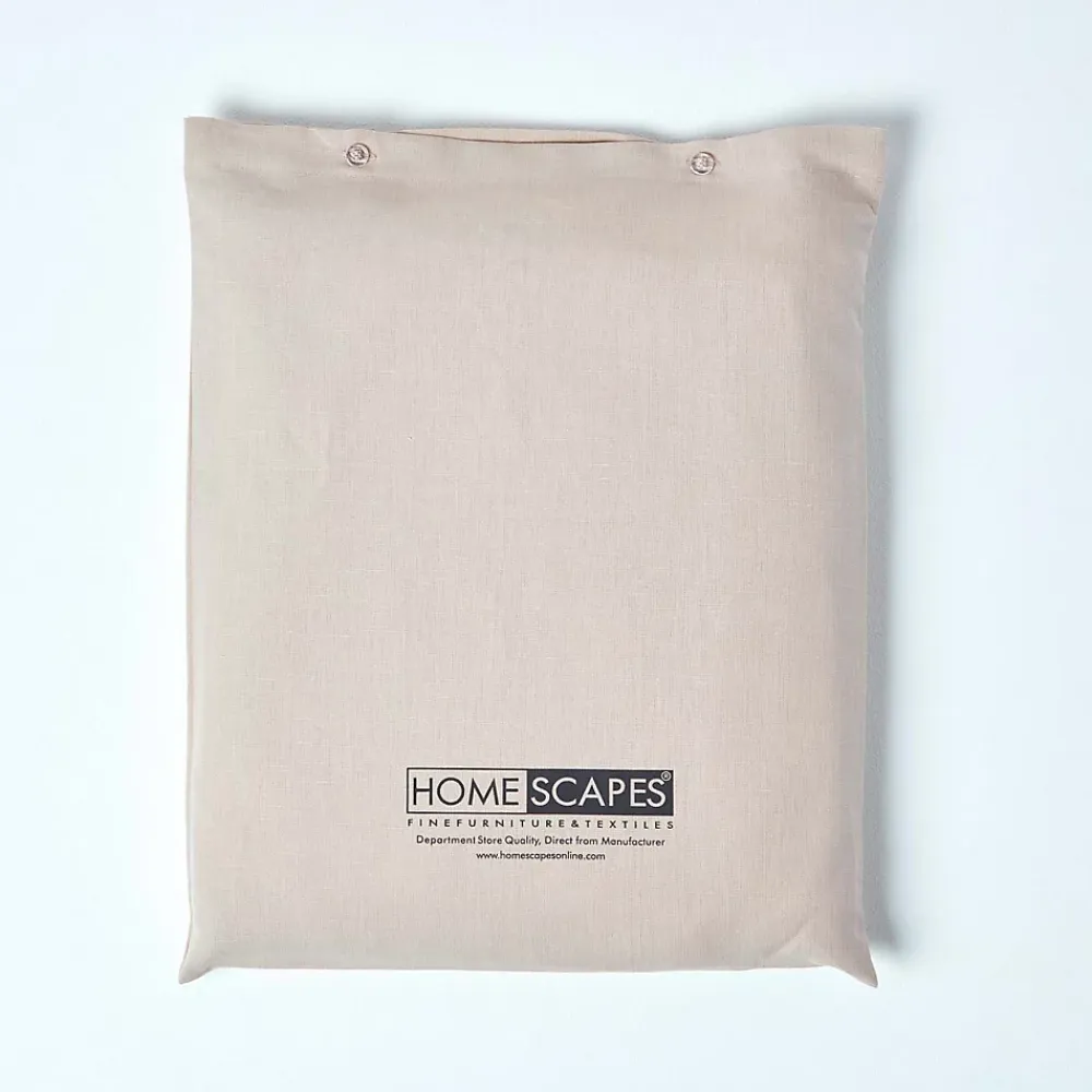 Homescapes Drap plat en lin lavé beige, 180x290 cm -* Drap Plat