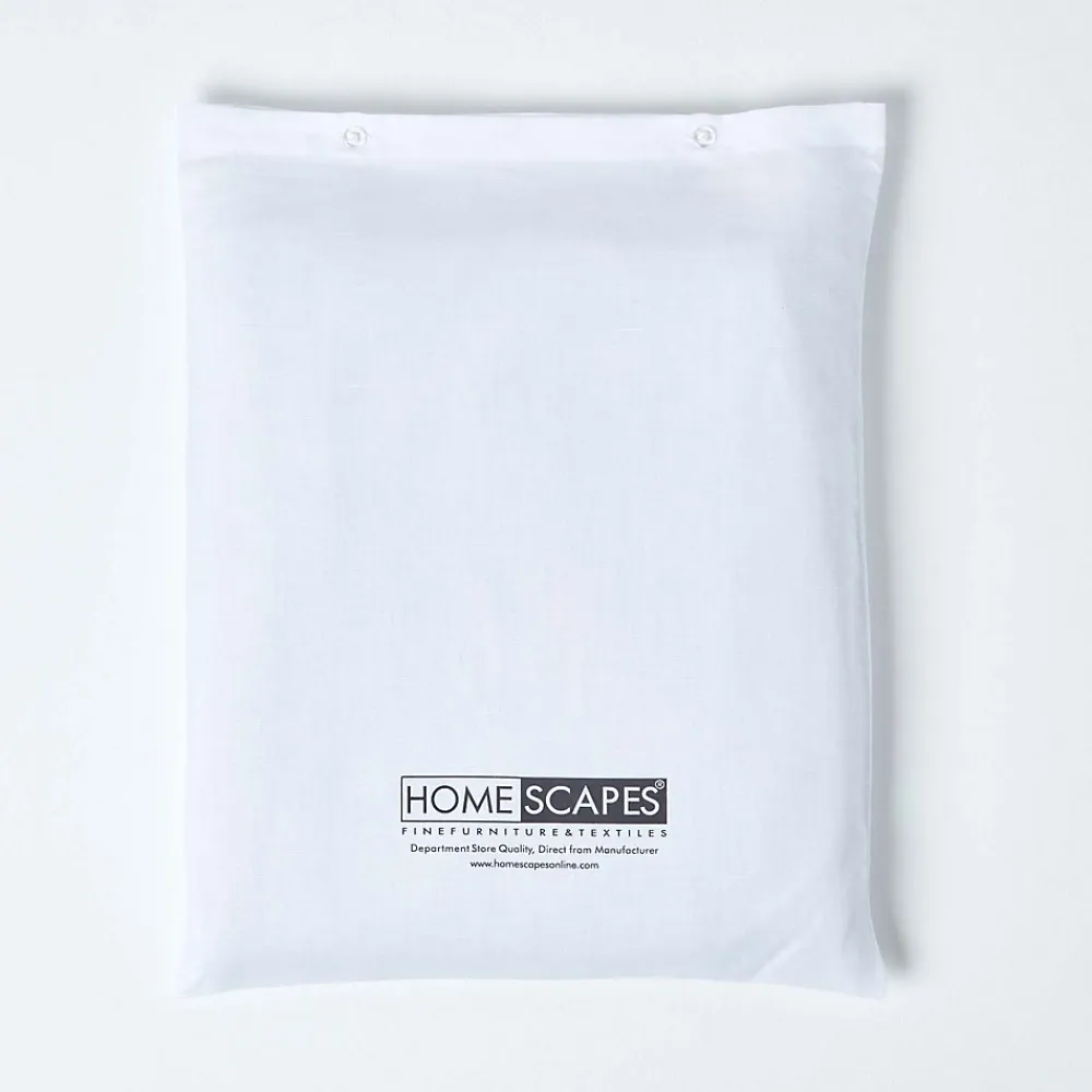 Homescapes Drap plat en lin lavé blanc, 240x275 cm -* Drap Plat