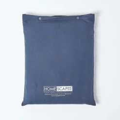 Homescapes Drap plat en lin lavé bleu marine, 275x275 cm -* Drap Plat