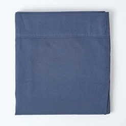 Drap plat en lin lavé bleu marine, 230x255 cm ->Homescapes Discount