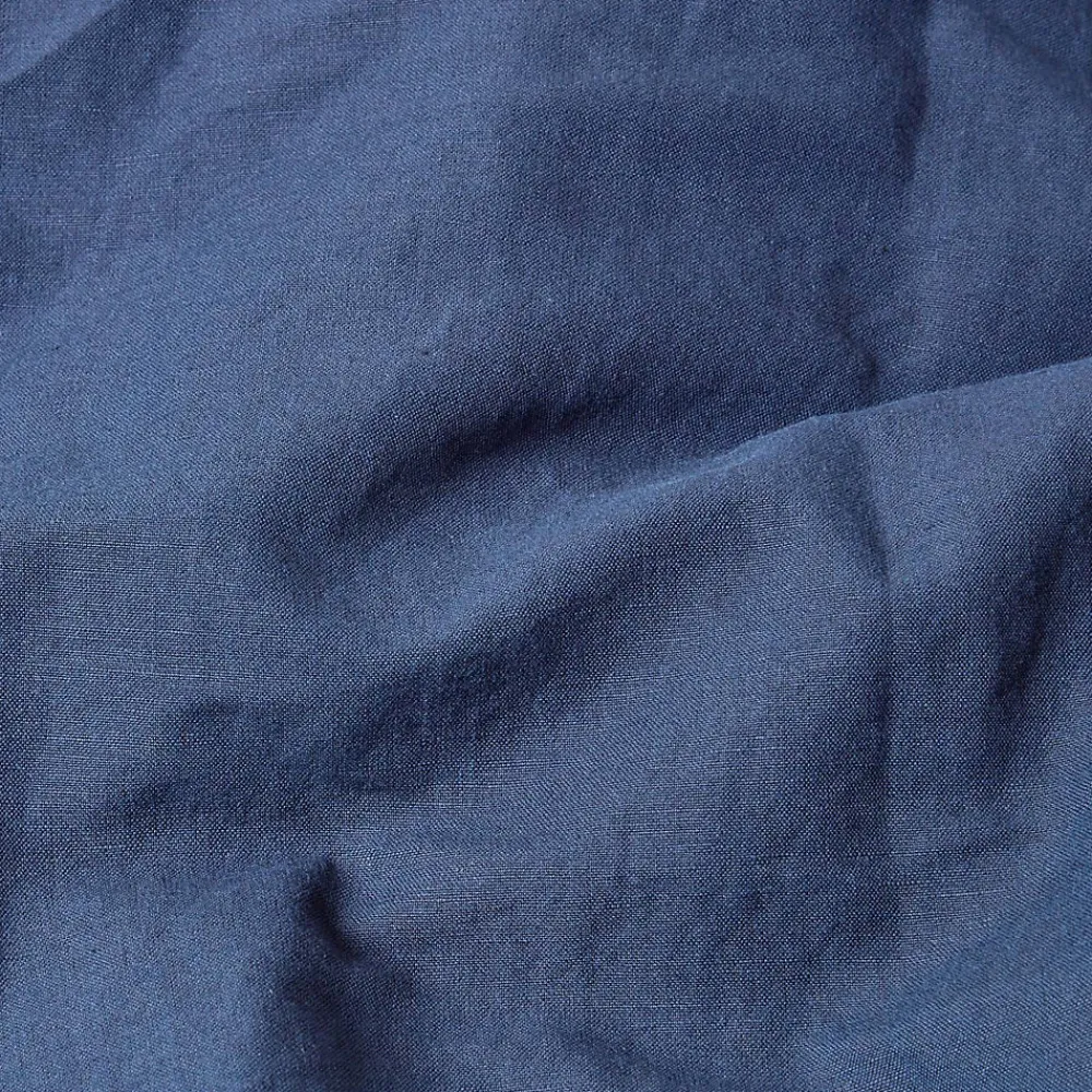 Drap plat en lin lavé bleu marine, 230x255 cm ->Homescapes Discount