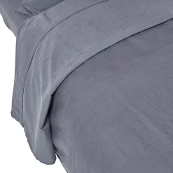 Homescapes Drap plat en lin lavé gris, 178x255 cm -* Drap Plat