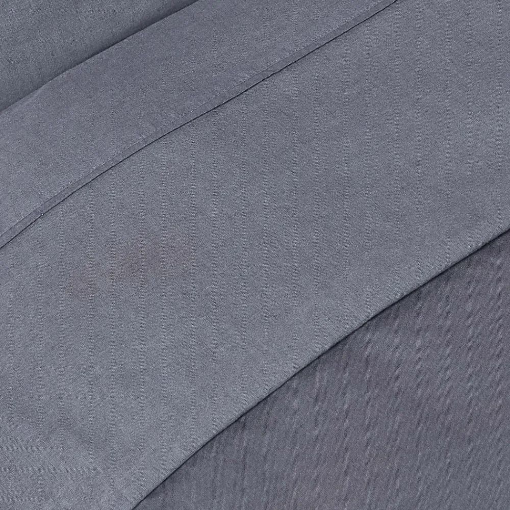 Homescapes Drap plat en lin lavé gris, 178x255 cm -* Drap Plat
