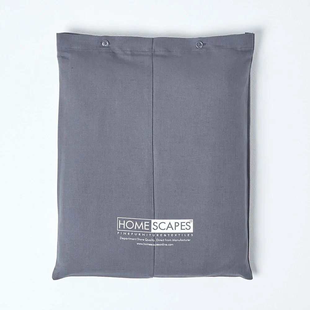 Drap plat en lin lavé gris, 230x255 cm ->Homescapes Discount