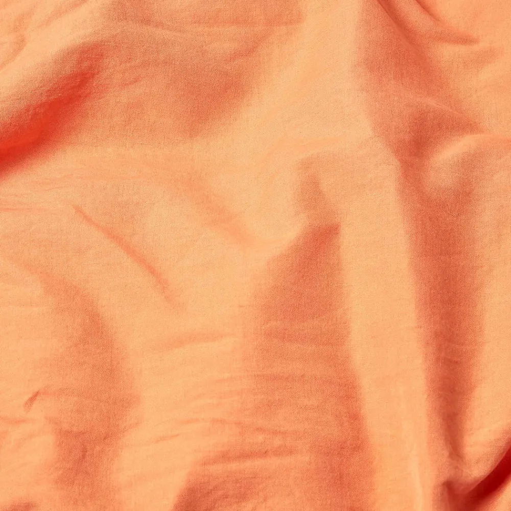 Drap plat en lin lavé orange, 180x290 cm ->Homescapes