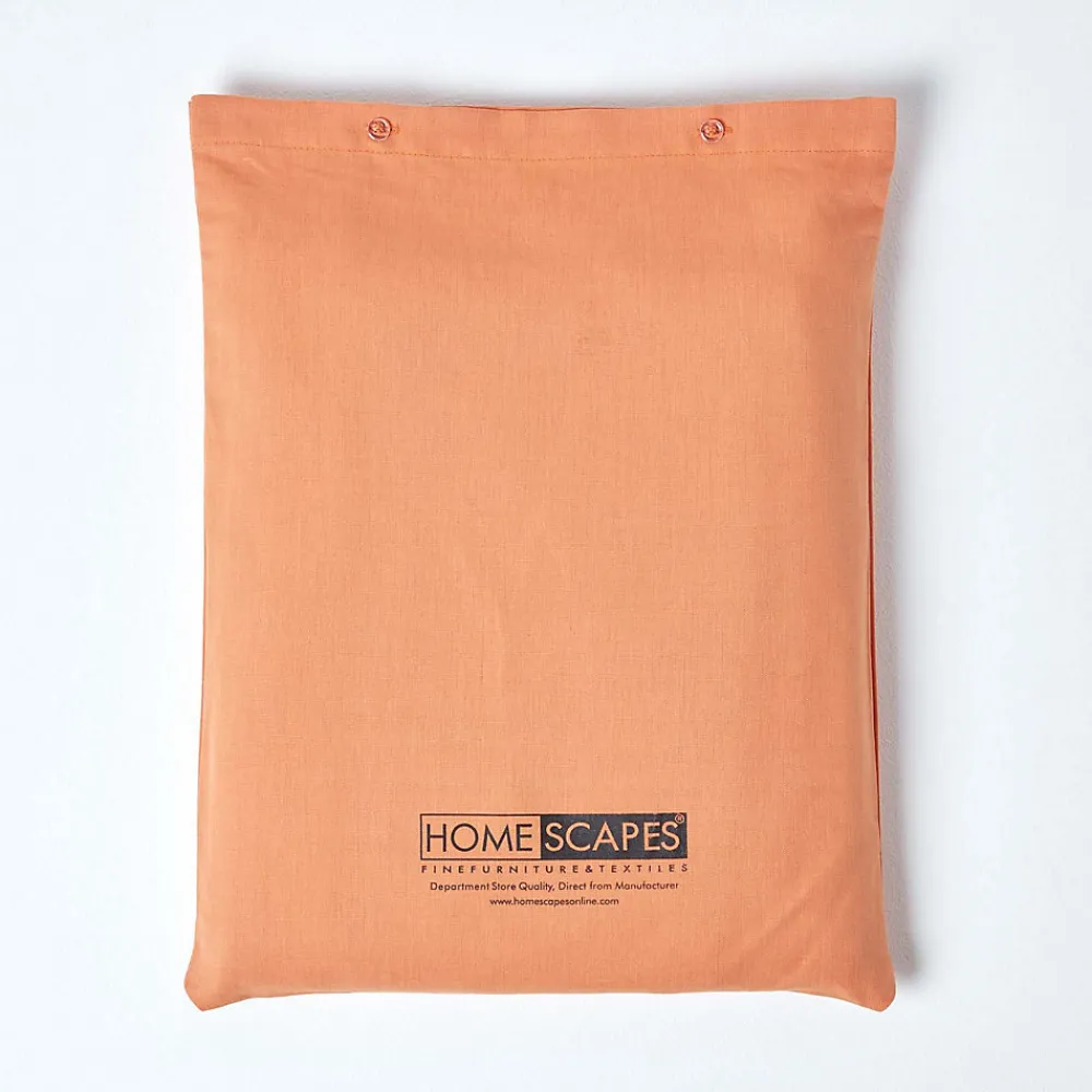 Drap plat en lin lavé orange, 275x275 cm ->Homescapes Sale