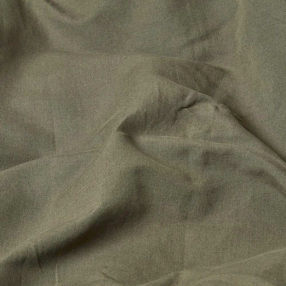 Drap plat en lin lavé vert mousse, 230x255 cm ->Homescapes Hot