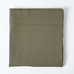 Drap plat en lin lavé vert mousse, 240x300 cm ->Homescapes Outlet