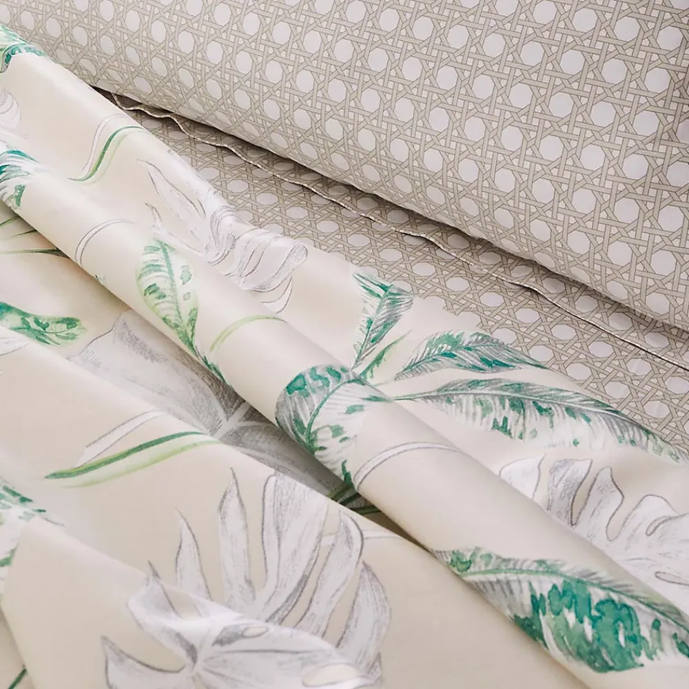 Tradilinge Drap plat en satin aux impressions exotiques (180x290 cm - Beige)* Drap Plat