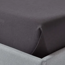 Homescapes Drap plat en satin de coton égyptien 1000 fils gris foncé, 178x255 cm -* Drap Plat