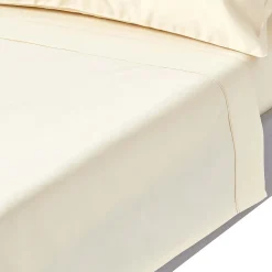 Homescapes Drap plat en satin de coton égyptien 1000 fils ivoire, 180x290 cm -* Drap Plat