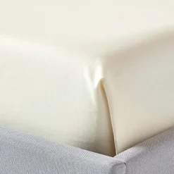 Homescapes Drap plat en satin de coton égyptien 1000 fils ivoire, 180x290 cm -* Drap Plat