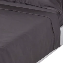 Homescapes Drap plat en satin de coton égyptien 1000 fils gris foncé, 275x275 cm -* Drap Plat
