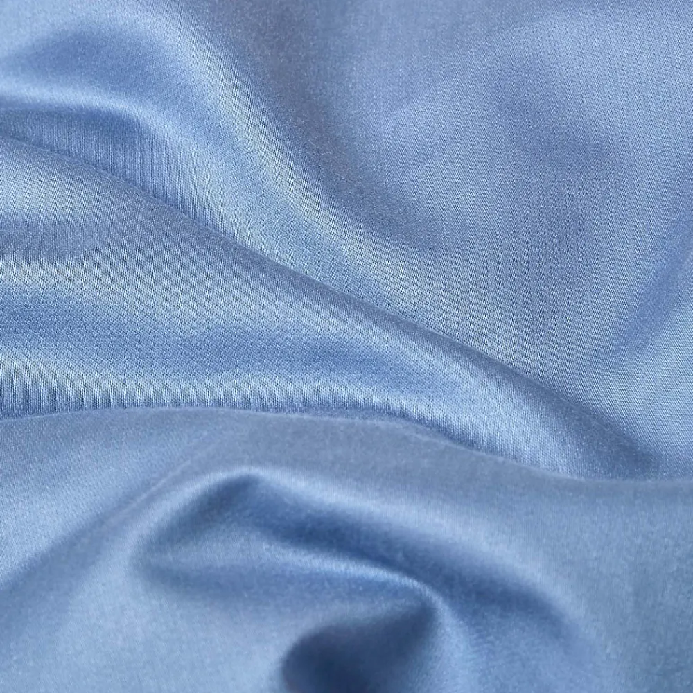 Homescapes Drap plat en satin de coton égyptien 1000 fils bleu, 275x275 cm -* Drap Plat