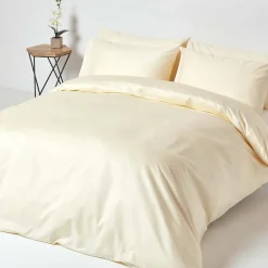 Homescapes Drap plat en satin de coton égyptien 1000 fils ivoire, 240x300 cm -* Drap Plat