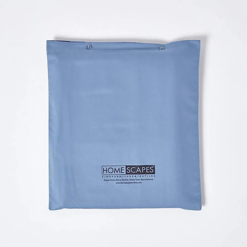 Homescapes Drap plat en satin de coton égyptien 1000 fils bleu, 180x290 cm -* Drap Plat