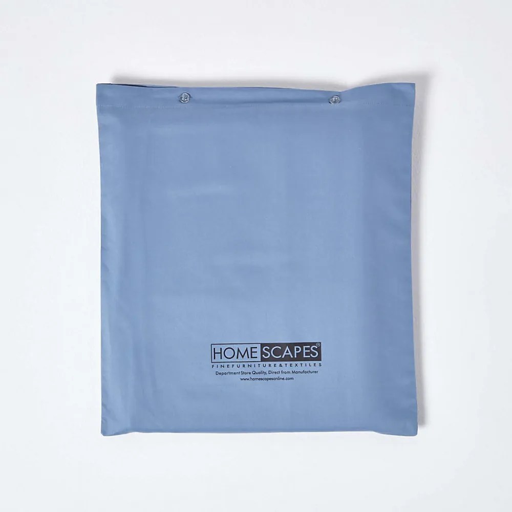 Drap plat en satin de coton égyptien 1000 fils bleu, 230x255 cm ->Homescapes Best