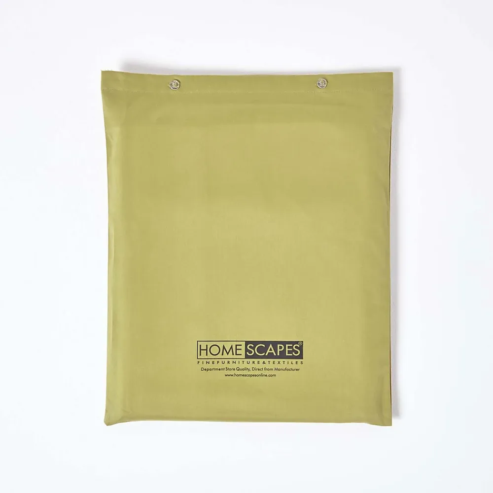 Homescapes Drap plat en satin de coton égyptien 1000 fils vert olive, 275x275 cm -* Drap Plat