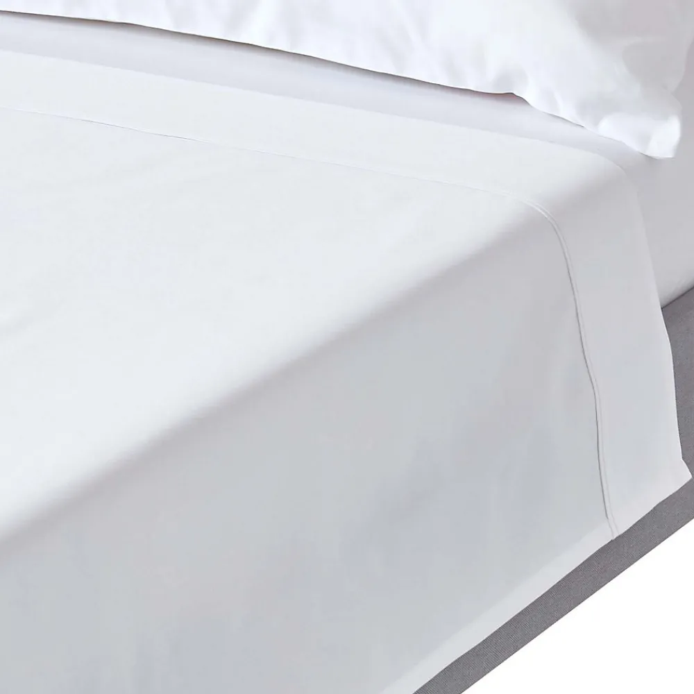 Drap plat en satin de coton égyptien 1000 fils blanc, 240x300 cm ->Homescapes Online
