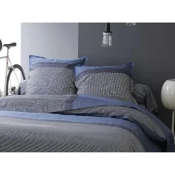 Drap Plat en Satin de Coton (180x290 cm - Bleu)>Tradilinge Best
