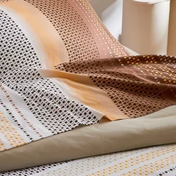 Drap plat esprit géométrique en coton (240x310 cm - Cuivre)>Tradilinge Clearance