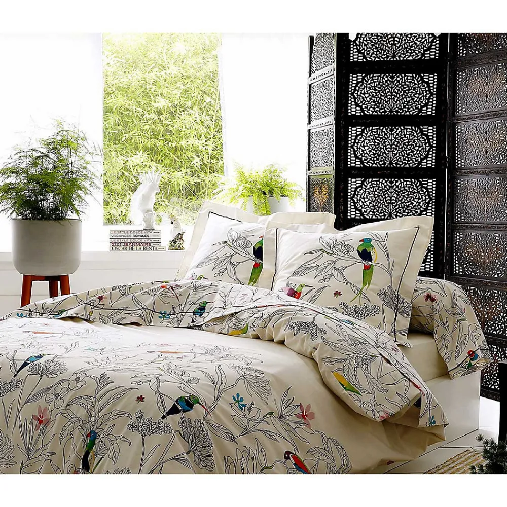 Drap plat faune et flore (240x310 cm - Ecru)>Tradilinge Discount