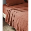 L'Effet Papillon Drap plat "Gaïa" toutes dimensions "Gaze de Coton" - Gaïa Terracotta - 270 x 300 cm pour lit King size* Drap Plat