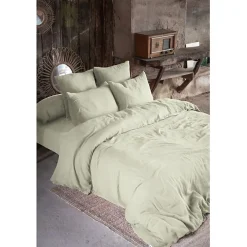L'Effet Papillon Drap plat "Gaïa" toutes dimensions "Gaze de Coton" - Gaïa Vert d'Eau - 240 x 300 cm pour lit 2 places* Drap Plat