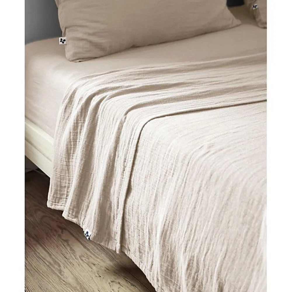 Drap plat "Gaïa" toutes dimensions "Gaze de Coton" - Gaïa Pampa - 240 x 300 cm pour lit 2 places>L'Effet Papillon Sale