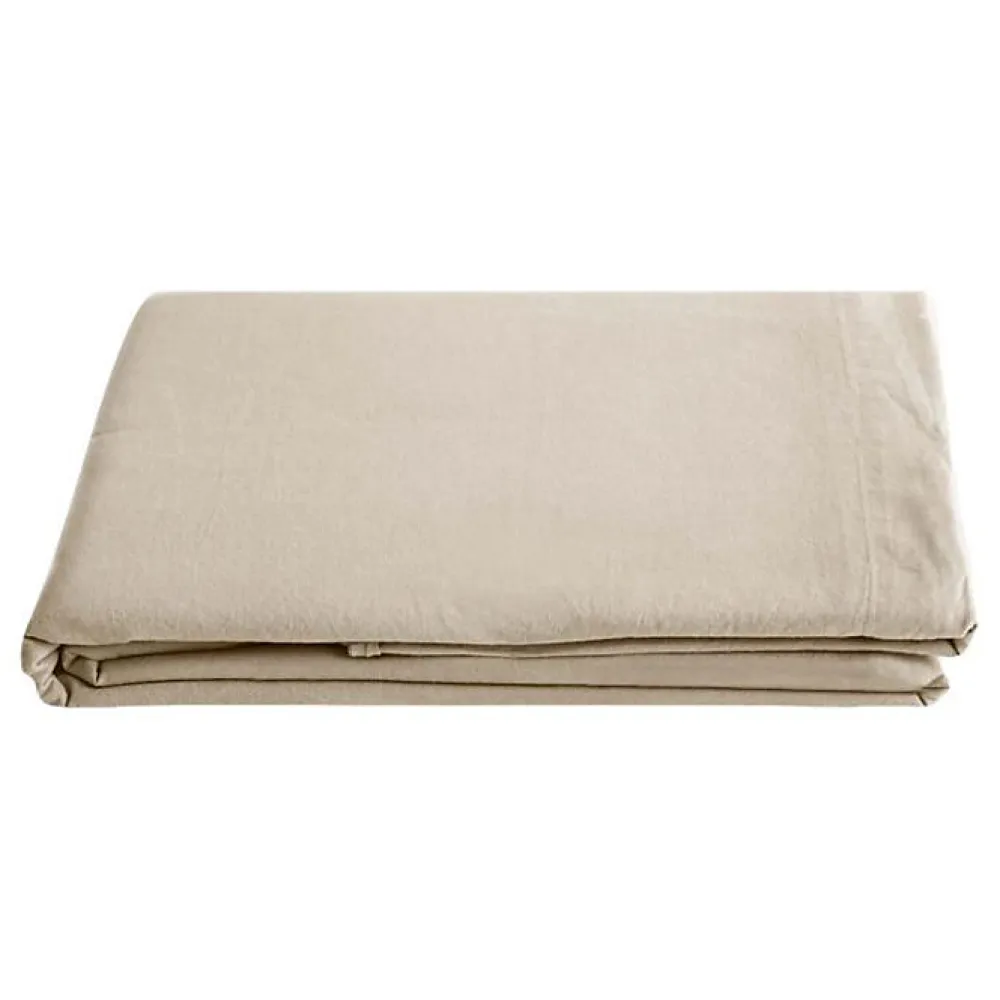 Drap plat Palace pur coton teint lavé, 63 fils/cm² - Palace Lin - 270 x 290 cm pour lit King Size>Vent Du Sud