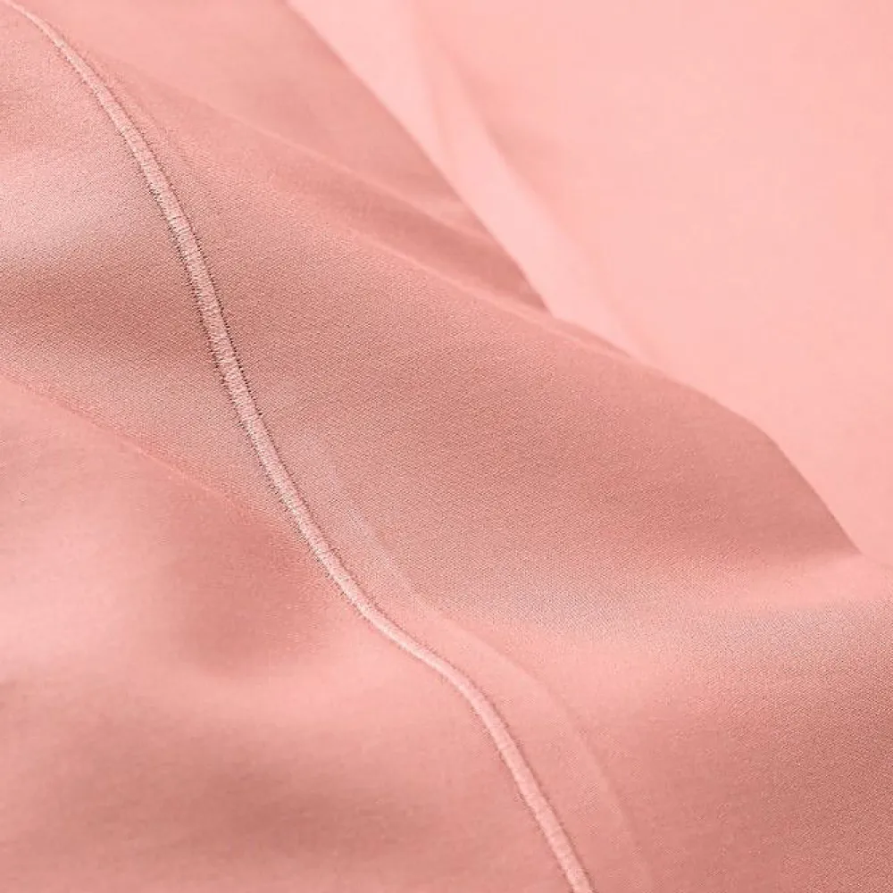 Drap plat percale de coton peigné "Julian" toutes dimensions - Julian Rose Poudré - 240 x 300 cm pour lit 2 places>Coton Pur Online