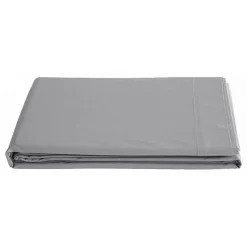 Vent Du Sud Drap plat percale pur coton peigné longues fibres 80 fils/cm² - Acier - 270 x 300 cm pour lit King size* Drap Plat