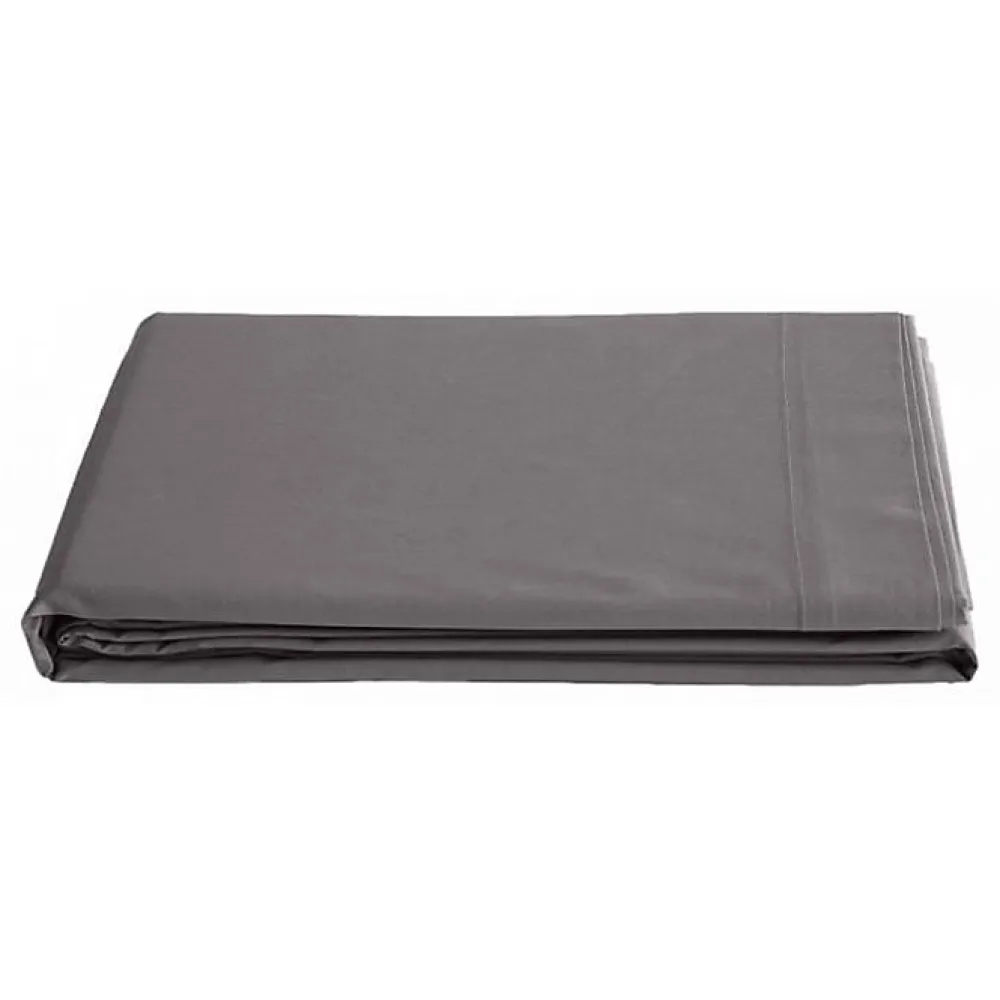 Vent Du Sud Drap plat percale pur coton peigné longues fibres 80 fils/cm² - Ardoise - 180 x 290 cm pour lit 1 place* Drap Plat