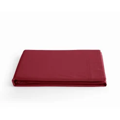 Vent Du Sud Drap plat percale pur coton peigné longues fibres 80 fils/cm² - Carmin - 240 x 300 cm pour lit 2 places* Drap Plat