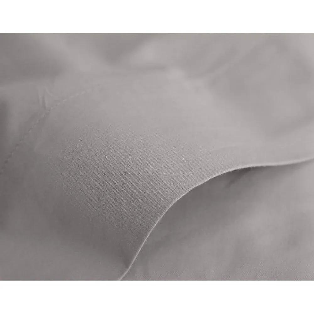 Vent Du Sud Drap plat percale pur coton peigné longues fibres 80 fils/cm² - Cendre - 180 x 290 cm pour lit 1 place* Drap Plat