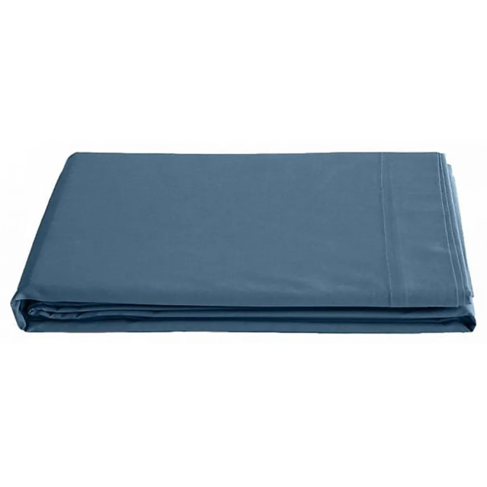 Drap plat percale 270x300 Bleu marine 100% coton>Vent Du Sud Online