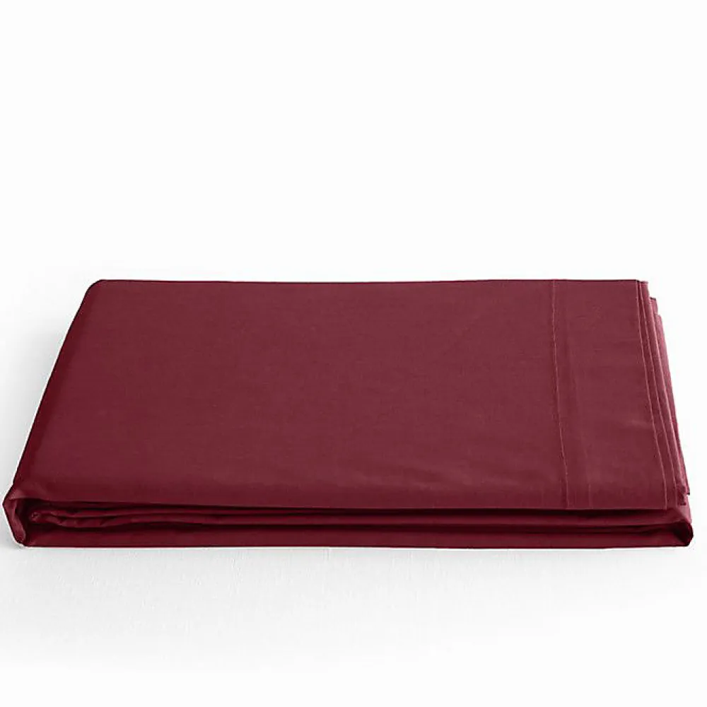 Coton Pur Drap plat Prémium 240 x 300 cm Grenat coton* Drap Plat