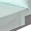 Drap plat satin rayé en coton égyptien 330 fils bleu, 230x255 cm ->Homescapes Hot
