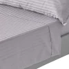 Homescapes Drap plat satin rayé en coton égyptien 330 fils gris, 178x255 cm -* Drap Plat